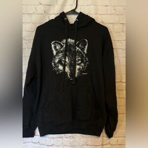 Vintage Wolf, hooded sweatshirt, size large
